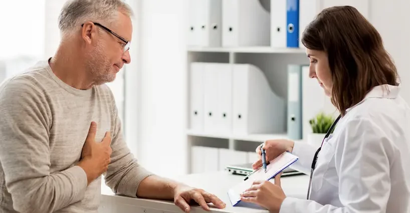 Consultant cardiologist during a private cardiology consultation at London Private Ultrasound
