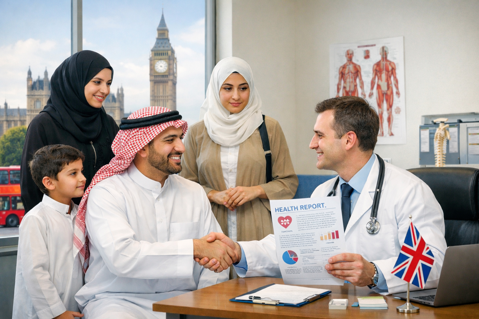 International family receiving coordinated private healthcare support in London
