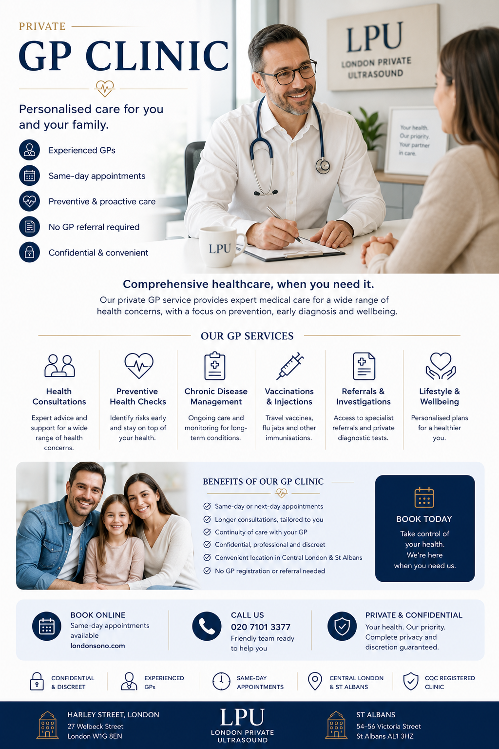 GP Clinic services and private diagnostic pathway at London Private Ultrasound