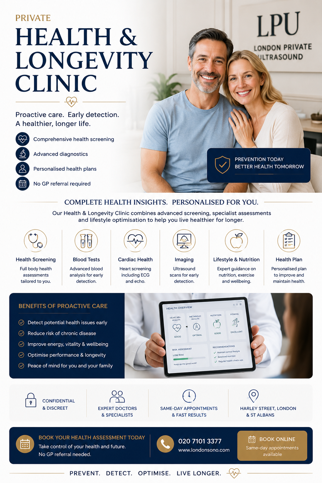 Health & Longevity Clinic services and private diagnostic pathway at London Private Ultrasound