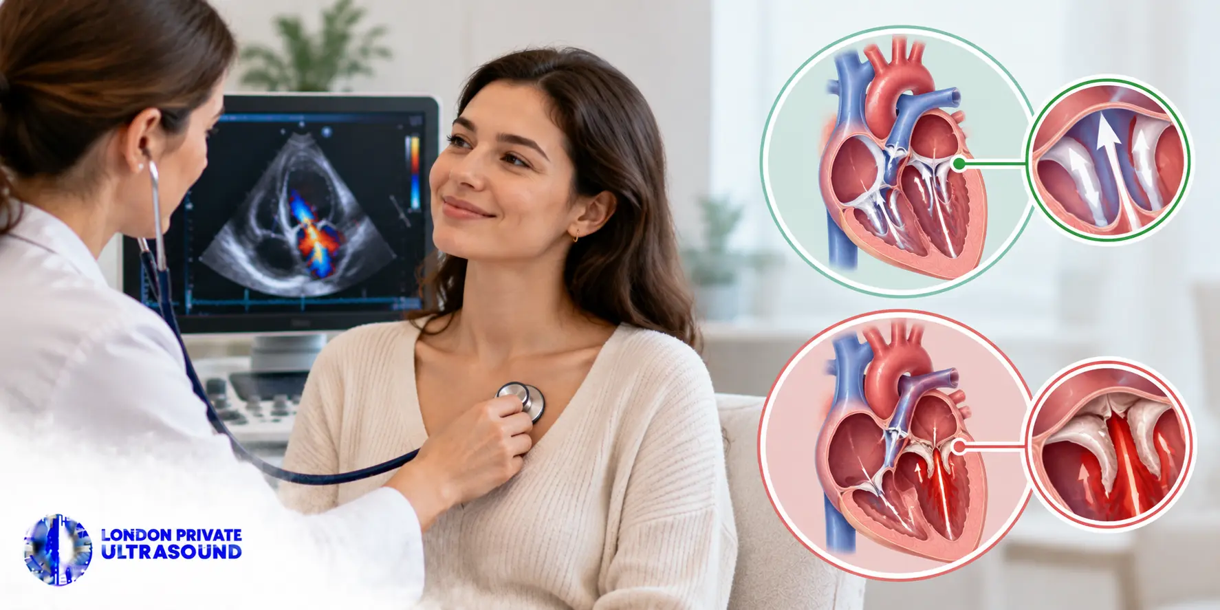 Illustration explaining when a heart murmur may be serious